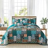 BEDIFANY Cotton King Size Quilt Set, Lightweight Bedspread King Coverlet, Soft Farmhouse Quilt Bedding Sets for Bed Decorations All Seasons (3 Pieces, Green)