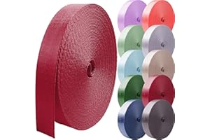 Grosun Nylon Webbing 1 inch 1.5 inch 2 inch Nylon Strap Backpack Straps Belt, 10 25 50 3.3 Yards Webbing