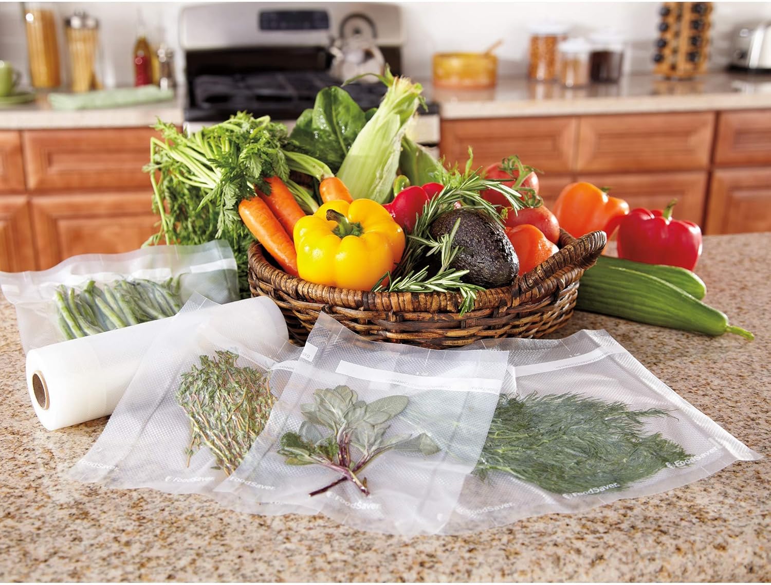 FoodSaver 11" x 16' Vacuum Seal Roll | Make Custom-Sized BPA-Free Vacuum Sealer Bags | 3-Pack: Kitchen & Dining
