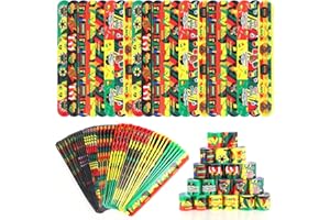 SAIWEILAI ONLINE 200 Pieces Black History Month Slap Bracelet Black History Month Party Favors Slap Bracelets for Kids Boys Girls Black History Month Party Supply,8 Styles