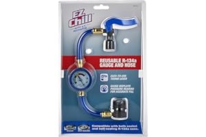 A/C Pro Car Air Conditioner Refrigerant Gauge and Hose by A/C Pro, EZ Chill Reusable AC Recharge Kit for Cars, Trucks,3 x 11 x 8 inches