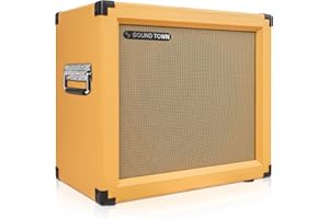 Sound Town 1 x 12 65W Open-Back Guitar Speaker Cabinet, Birch Plywood, Orange Tolex, Wheat Cloth Grille (GUC112OBOR)