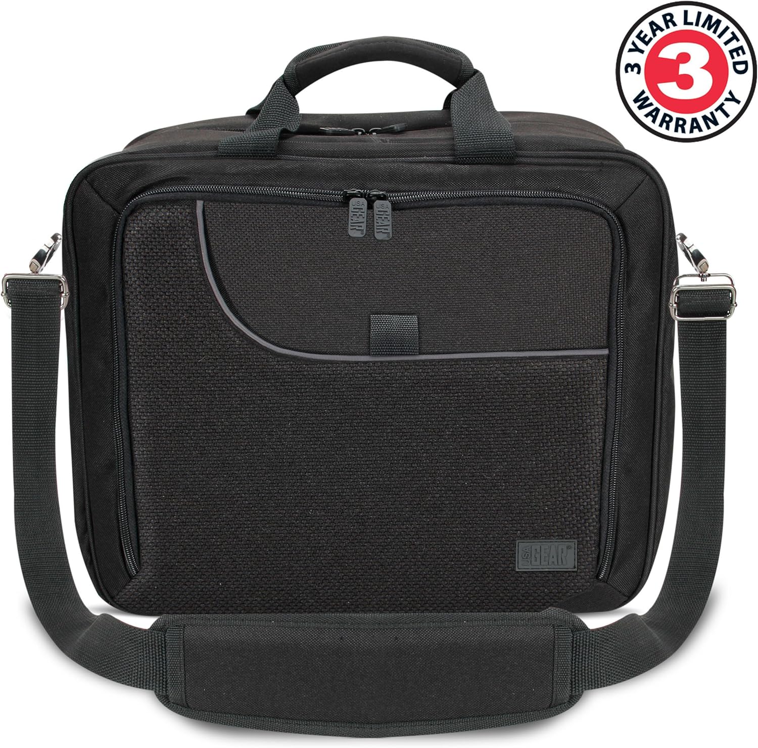 USA Gear Projector Case - Video Projector Bag Compatible with DBPOWER, ViewSonic PJD5134, Dr. J HI-04, and More Projectors - Scratch Resistant, Shoulder Strap, and Customizable Dividers (Black): Office Products