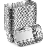 100 Pack 1Lb Mini Loaf Pans - Heavy Duty Disposable Aluminum Foil Bread Tins Eco Friendly Sturdy Neat Food Storage Super Value Quality Heat Conduction