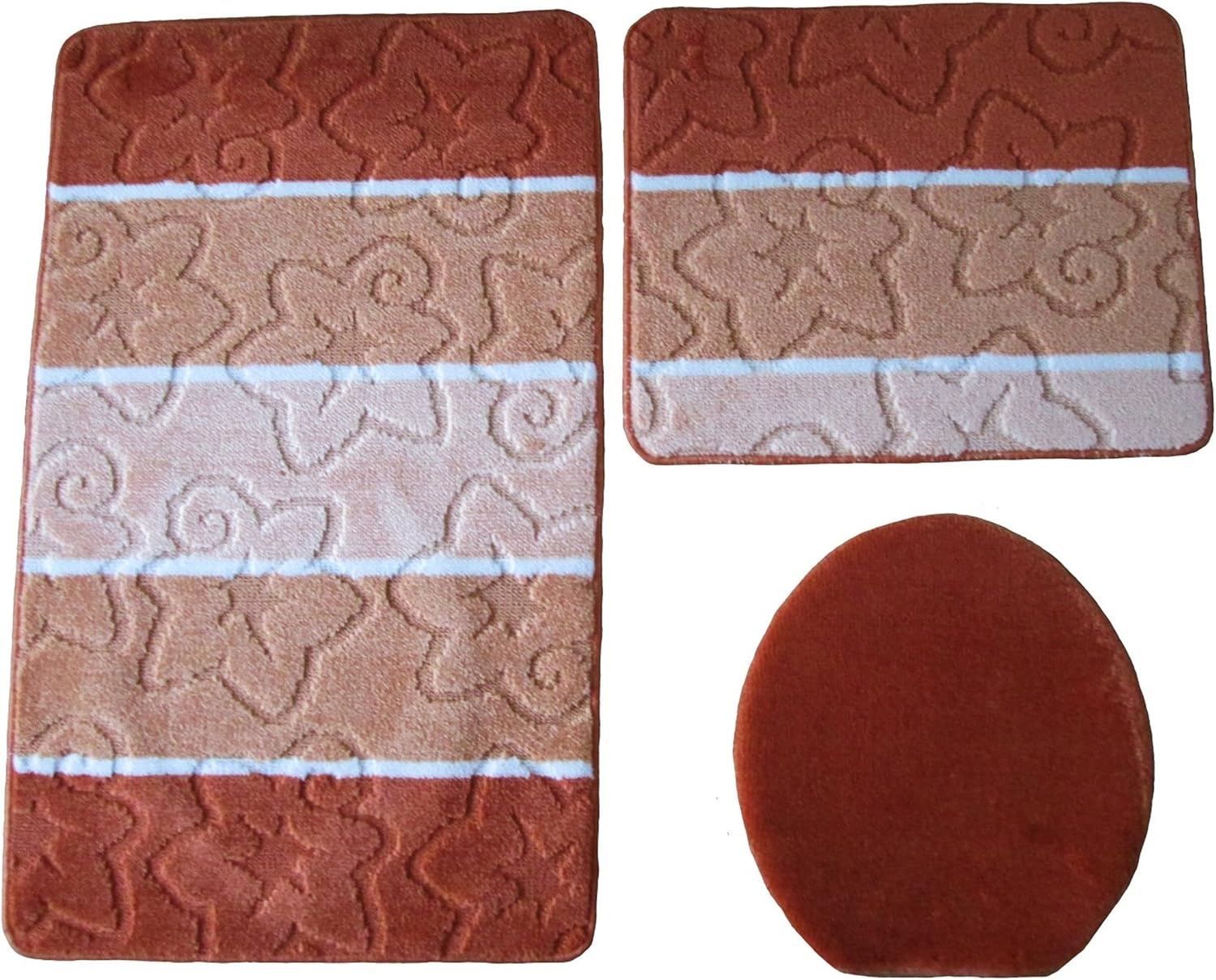 Ilkadim Orion Badgarnitur 3 TLG. Set 50x80 cm Mehrfarbig gestreift, WC