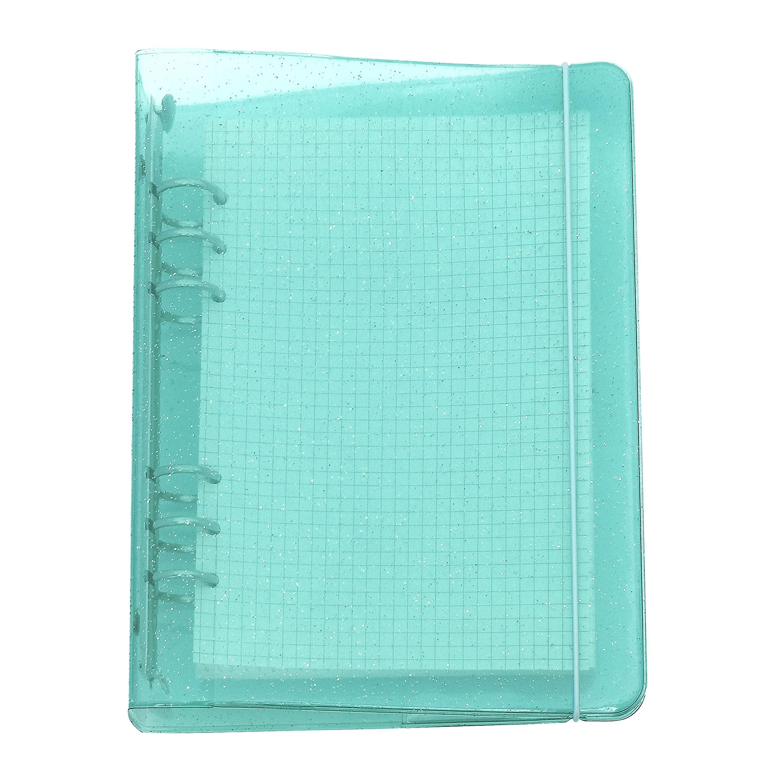 A6/ A5 6-Holes Colorful PP Cover Round Ring Binder Personal Organizer for Loose Leaf Sheet Refill Notebook/DIY Scrapbooking (Angel Blue, A6 Mini Set)