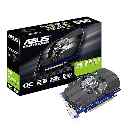 Asus Phoenix GeForce PH-GT1030-O2G Grafikkarte (Nvidia, PCIe 3.0, 2GB GDDR5 Speicher, HDMI, DVI)