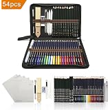 Set De 72 Crayons De Couleur Professionnels à L'Huile + Accessoires - Pochette Avec Zip Pour Artistes, Coloriage Et Croquis