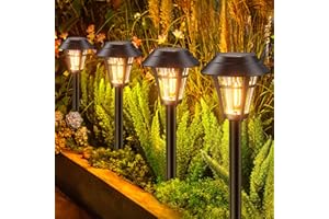ENSLI Solar Pathway Lights Outdoor, 10 Pack Solar Lights Outdoor Waterproof, Auto On/Off Solar Powered Garden Landscape Path Lights, Outdoor Solar Lights for Outside Yard Lawn Patio Walkway Driveway