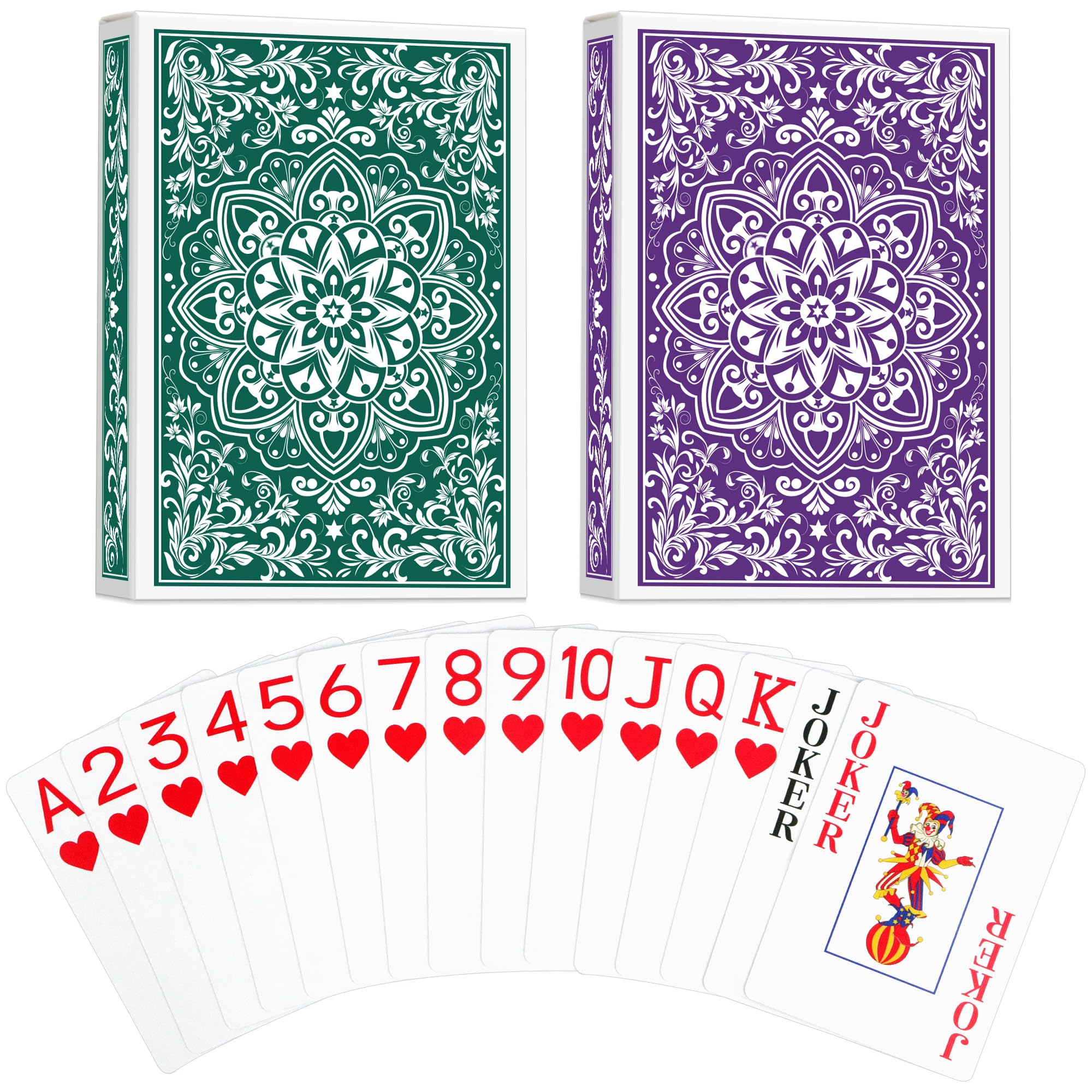 Aomaic Playing Cards 2 Deck of Cards Poker Cards Jumbo Poker Size Large Print Playing Cards for Adults Seniors Card Games for Family Game Night Table Games Magic Casino Theme Party