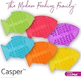 LICKIMAT Casper Fish-Shaped Cat Slow Feeder Turquoise view 6