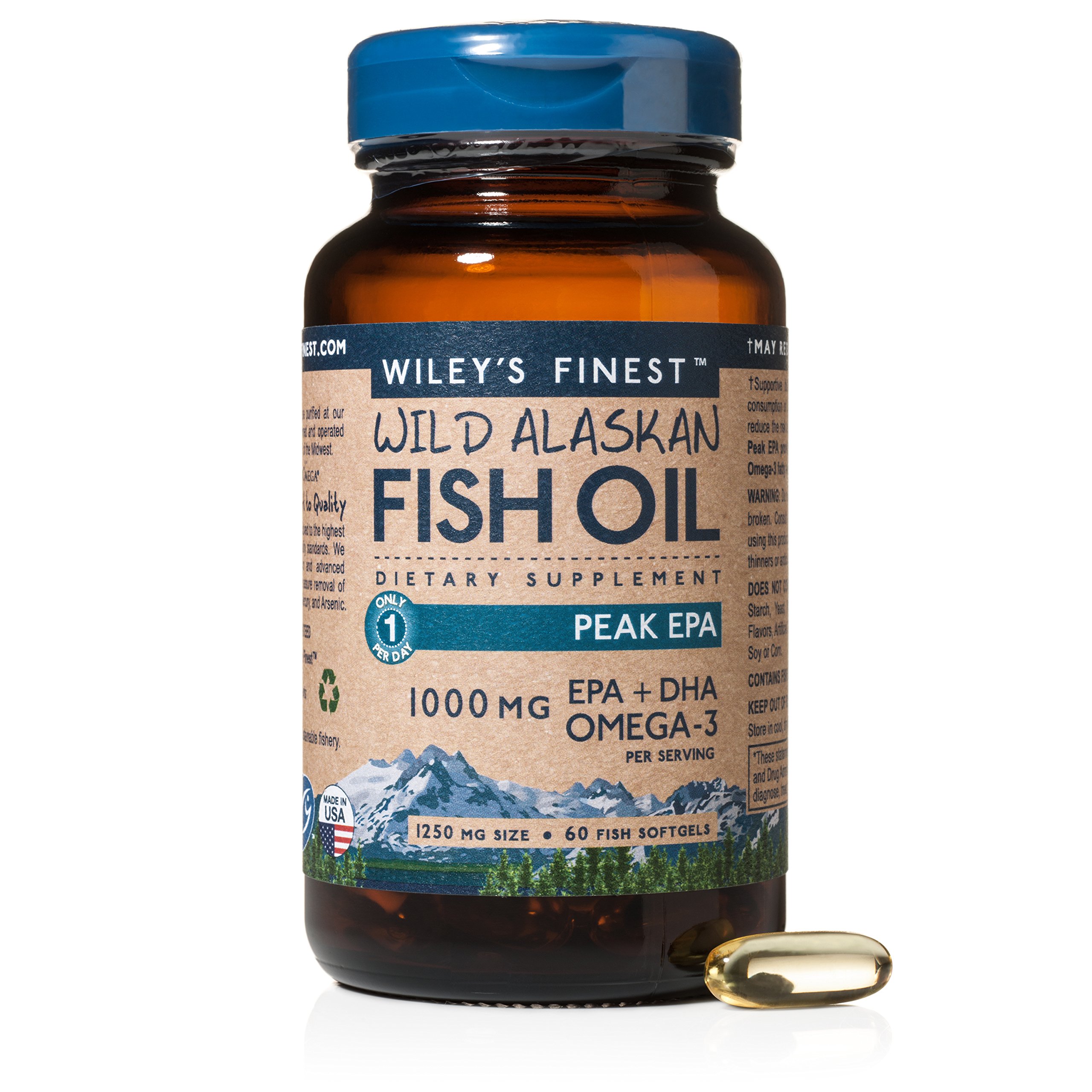 Wiley's Finest Wild Alaskan Fish Oil 3X Triple Strength Peak EPA™ DHA