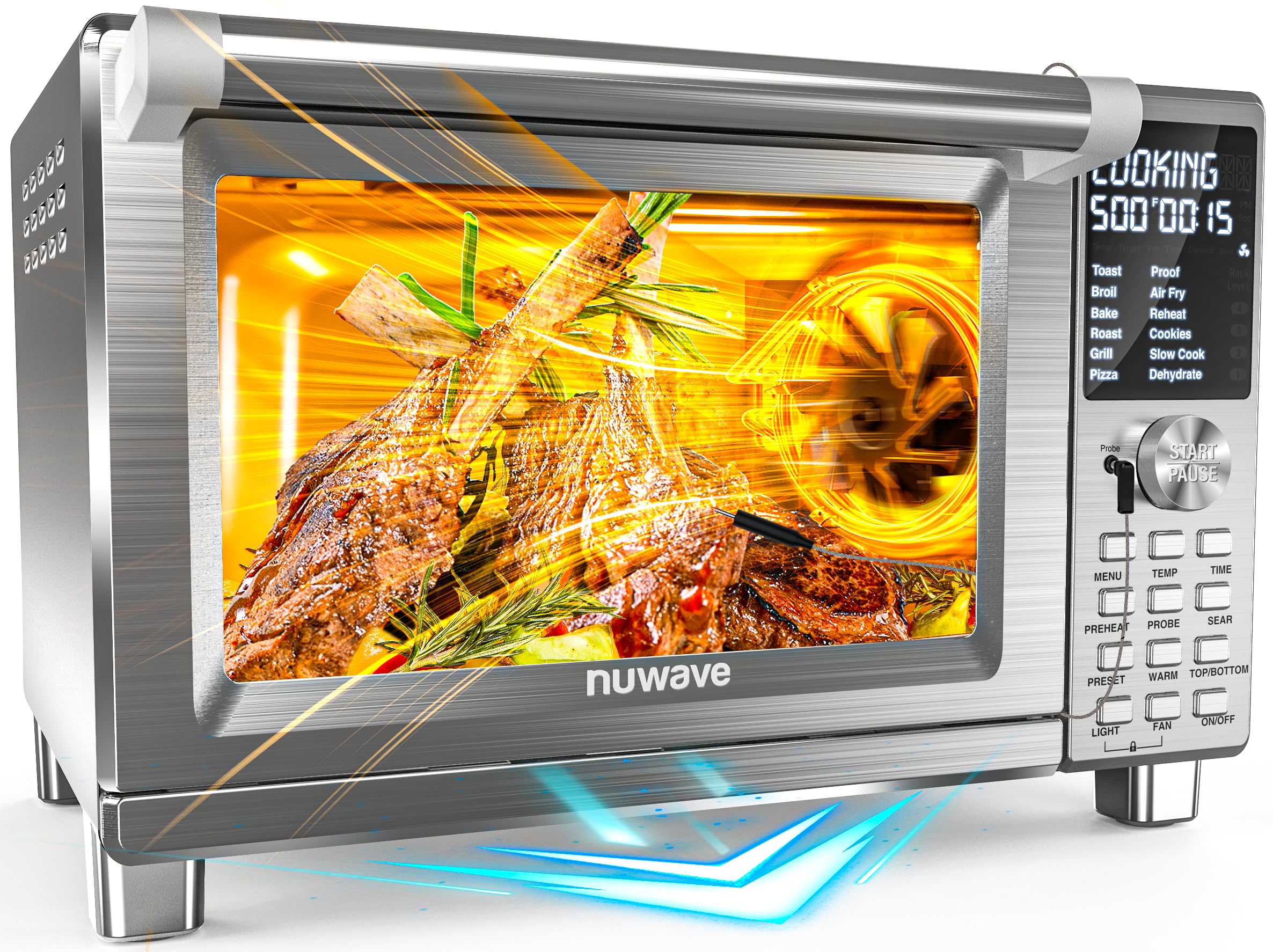 Photo 1 of ***used**Nuwave Bravo XL Pro Air Fryer Toaster Oven with Grill Combo, 2025 New Ultra-Fast Convection System, 35% Crispier, 2X More Even, 142 Presets, 50-500F, Smarter Probe, PFAS Free, 30QT, Stainless Steel