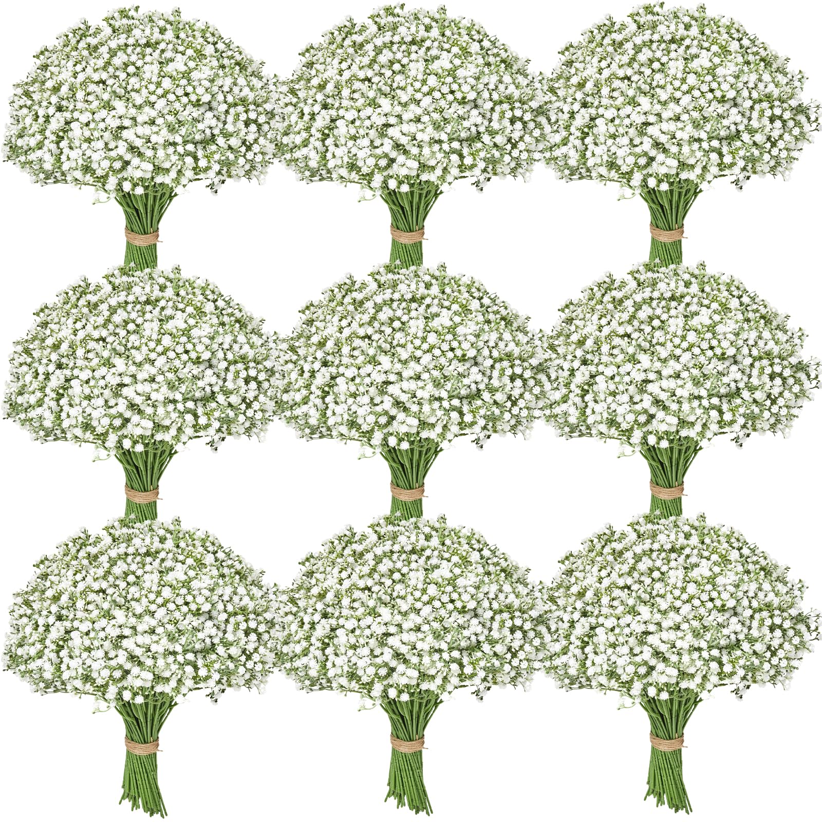 Photo 1 of Serwalin 100Pcs Babys Breath Artificial Flowers, Faux Baby Breath Flowers Artificial Bulk Fake White Gypsophila Bouquet Real Touch Flowers for Wedding Floral Arrangement Party Home Decor