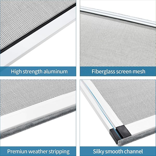 YOOCHEE EXPANDABLE WINDOW SCREEN, 2 PACK ADJUSTABLE WINDOW SCREEN (15″ H X 21″ – 40″ W) – MEDIUM REPLACEMENT WINDOW SCREENS WITH FRAME, DURABLE REPLACEMENT SCREEN FOR WINDOW