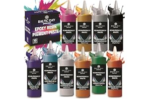 BALTIC DAY - 10 Pigment Pastes for Epoxy Resin Set [20g] - Opaque Resin Pigment - Epoxy Color - Epoxy Paint Highly Concentrated Liquid Epoxy Dye, Mica Powder Paste Alternative – Epoxy Dye Colorant