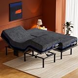 Amada Split King Adjustable Bed Frame with Head & Foot Incline & Wireless Remote, Zero Gravity, Electric Base with 4 Leg Height Options, 4 USB Ports and LED Night Light