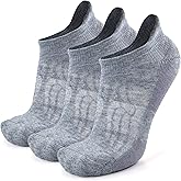 Busy Socks Merino Wool Compression Support Ankle Running Hiking Socks for Men Women, Soft Thick Cushion Tab Socks 3/6 Pairs