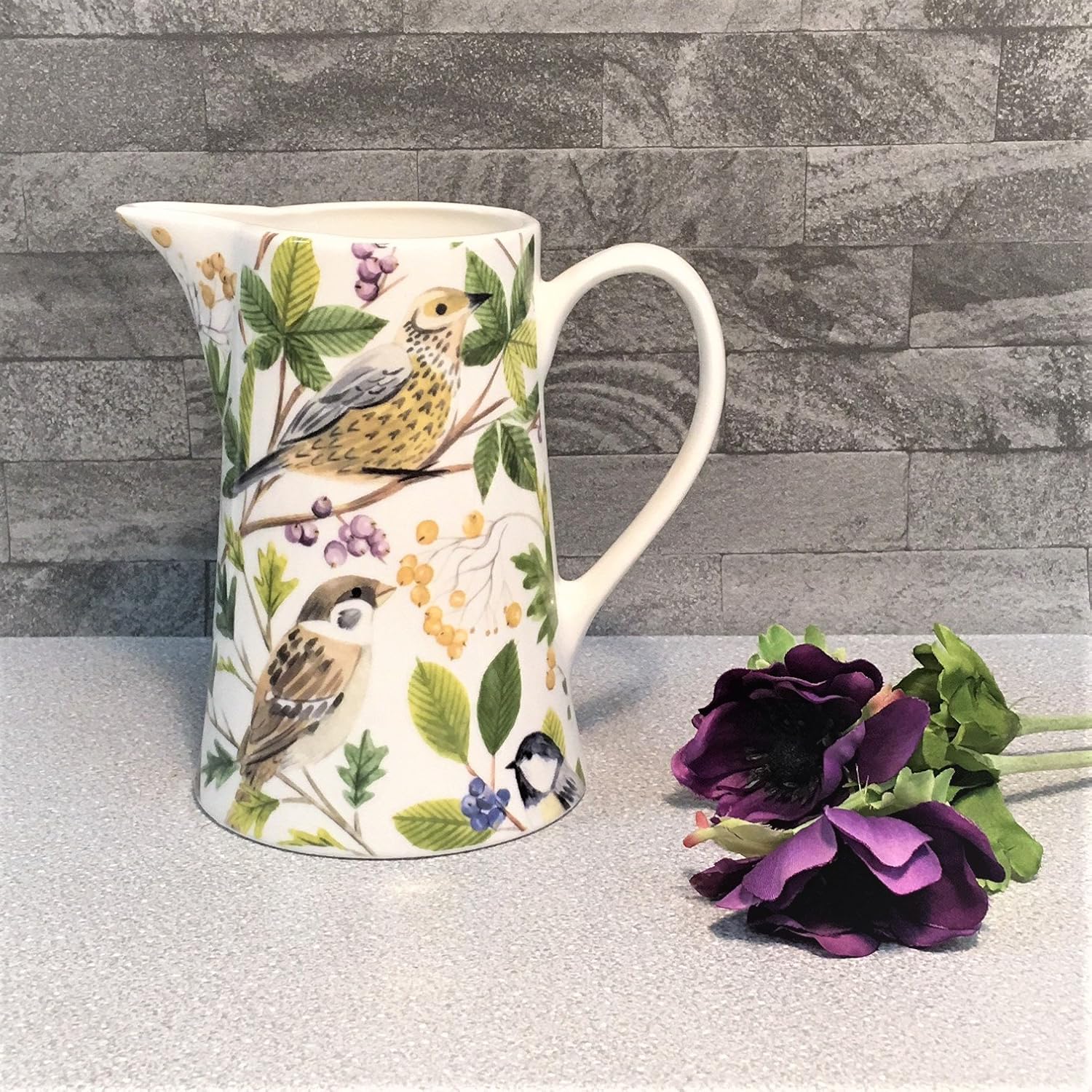 Tutti Decor Gisela Graham British Garden Birds Ceramic Jug Vase 15cm