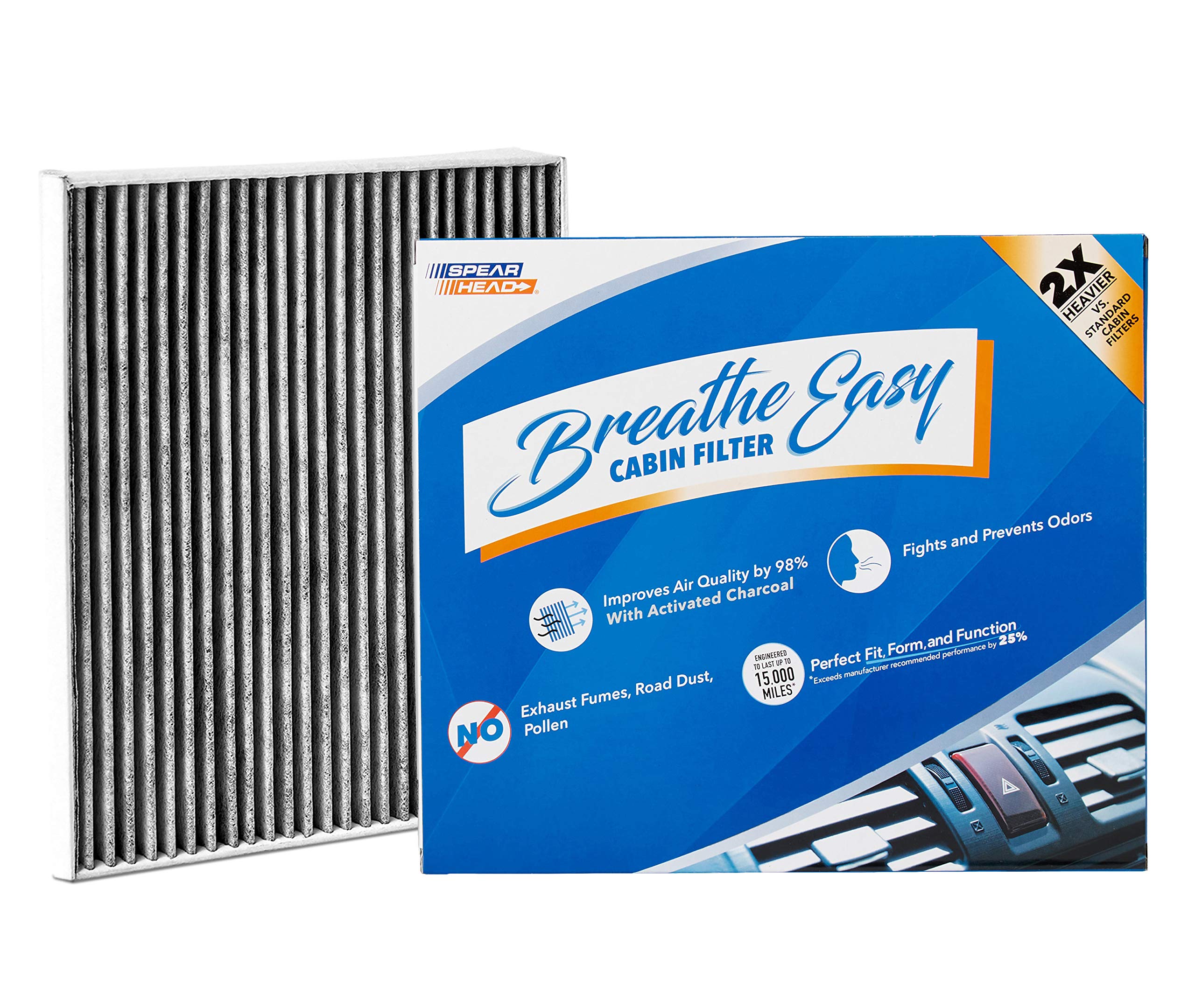 Photo 1 of Spearhead Odor Defense Breathe Easy Cabin Filter | Fits 15-25 F-150, 22-25 F-150 Lightning, 17-25 F-250/350, 18-24 Expedition, 18-24 Navigator | Up to 25% Longer Lasting w/Activated Carbon (BE-150)