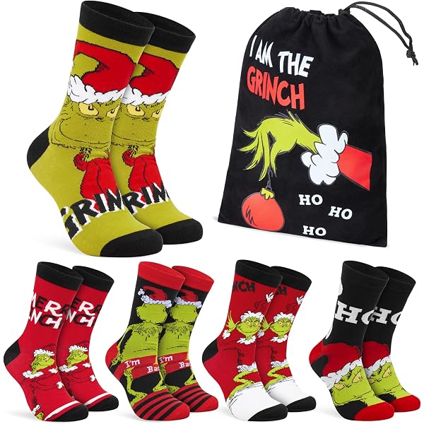 thumbnail image 2 of Dr. Seuss How The Grinch Stole Christmas Socks 3-Pack In Storybook Gift Box 2 of 3