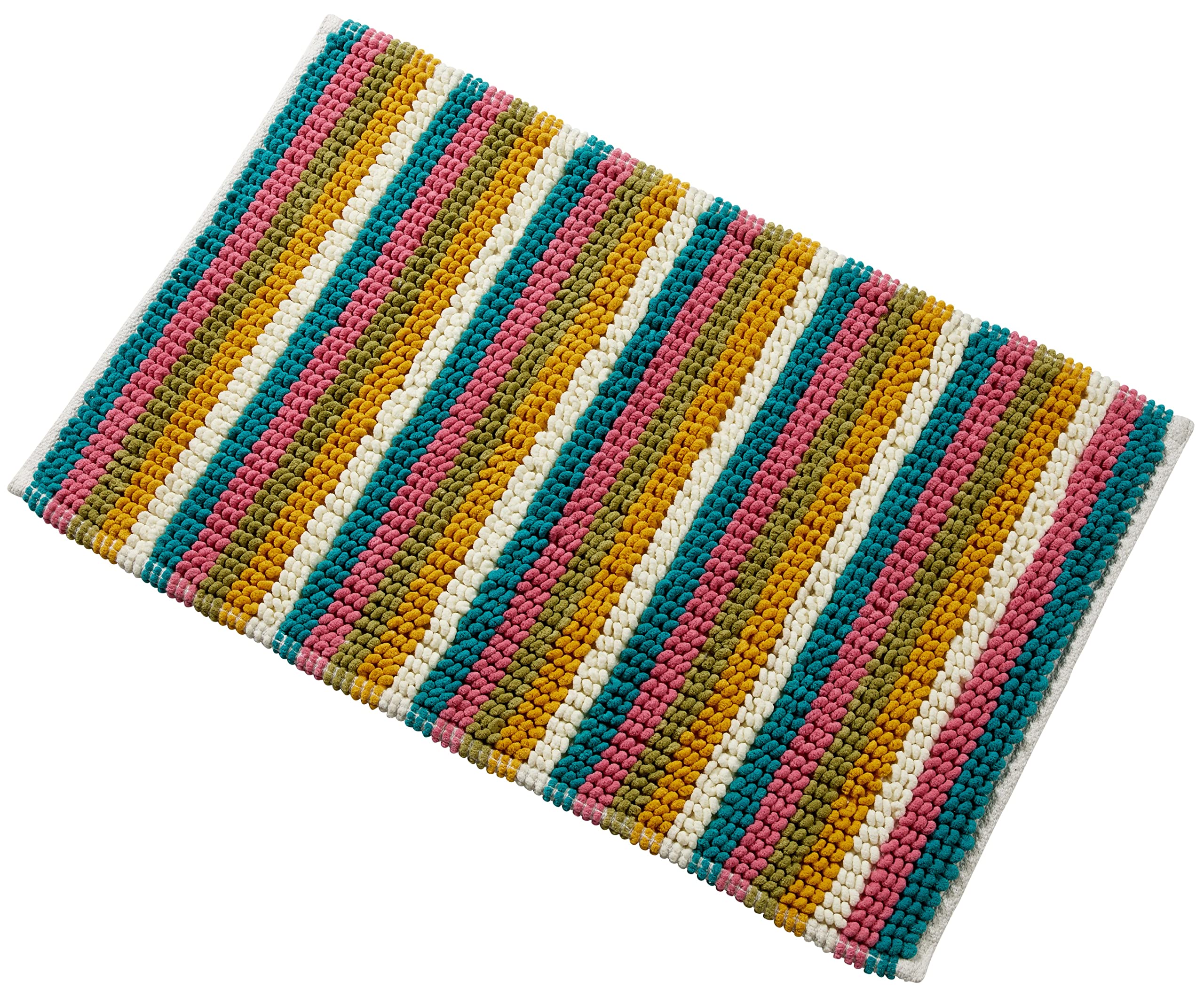 Olivia Rocco Padstow Stripe Bathmat Comfort To Your Bathroom Super Soft Absorbent Bath Shower Mats Washable Dry Fast Durable Classic Design, 50x80cm, Multi Stripe