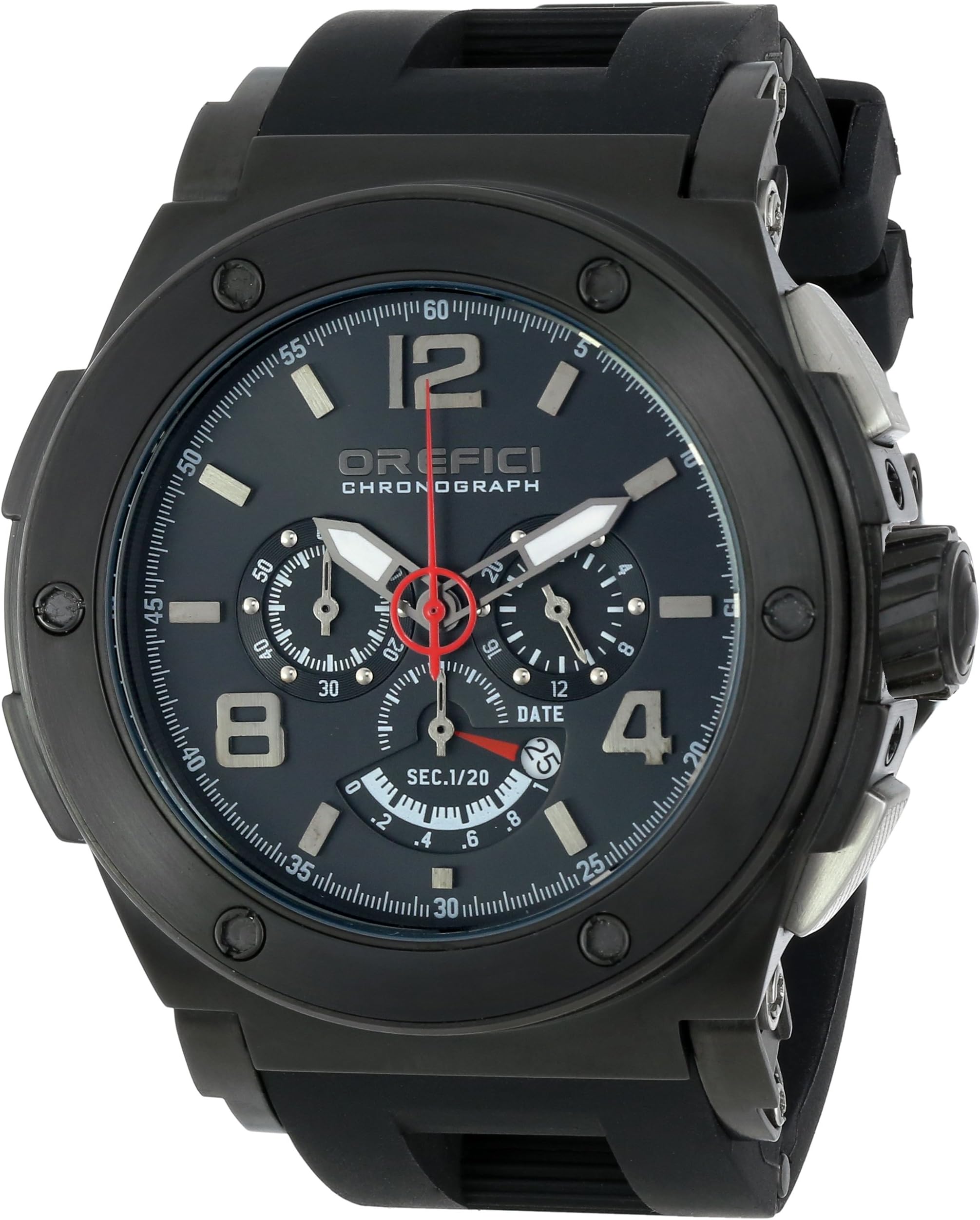 Unisex ORM1C4804 "Regata" Black Ion-Plated Stainless Steel Watch with Black Rubber Band