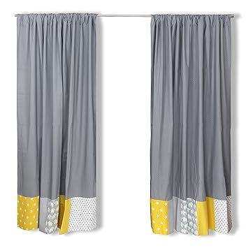 Ullenboom Patchwork Nursery Curtains 140 X 170 Cm Yellow