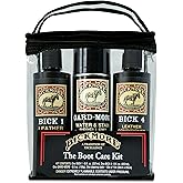 Bickmore Boot Care Kit - Bick 1 Bick 4 & Gard-More - Leather Lotion Cleaner Conditioner & Protector - For Cleaning Softening and Protecting Boots Shoes Handbags Purses Jackets and More
