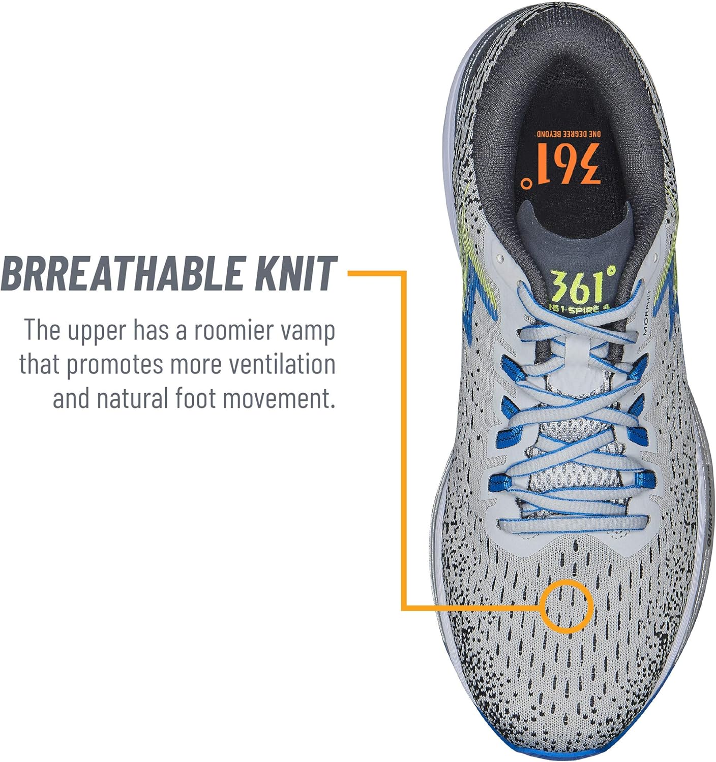 361 Degrees Men S Spire 3 High Performance And Mileage Lightweight Running Shoe Sports Outdoors Sports Fitness