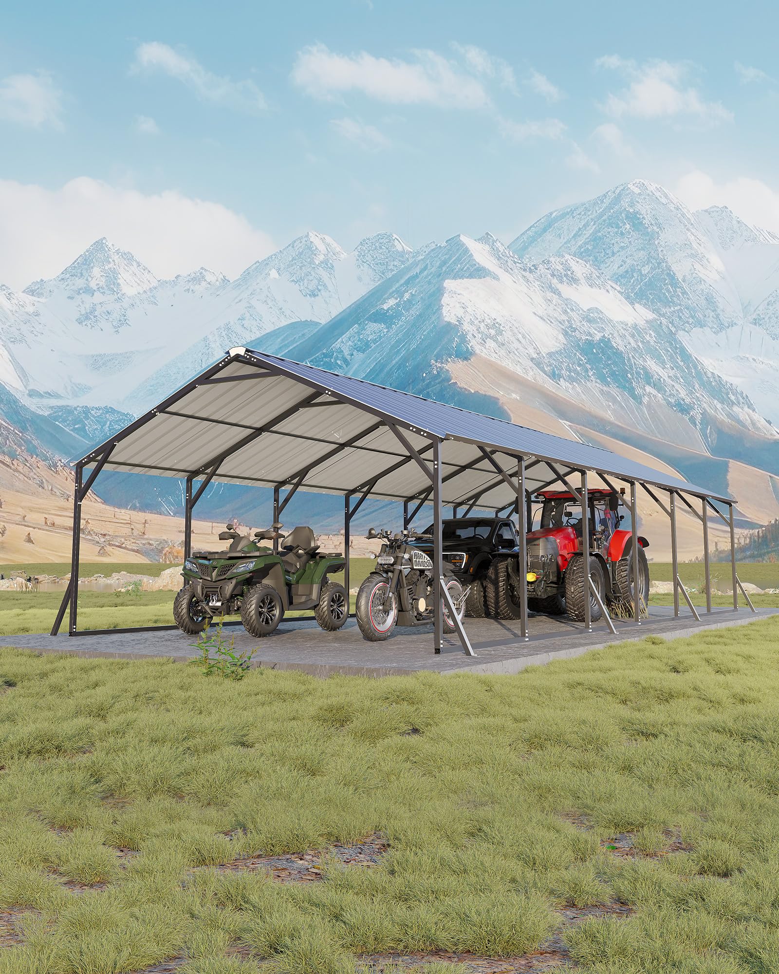 Photo 1 of *************INCOMPLETE ITEM, MISSING MULTIPLE BOXES, ONLY INCLUDES THE PMETALPANELS*****************
GarveeLife 20'X30'x12' Metal Carport for Multiple Vehicles, Heavy Duty Steel Car Ports, Vertical Roof Design, for All-Weather, for Full-Size Pickup Truck