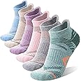 ANTSANG 6 Pairs Merino Wool Ankle Hiking Running Socks Compression Thick Cushion Breathable No Show Socks for Men Women