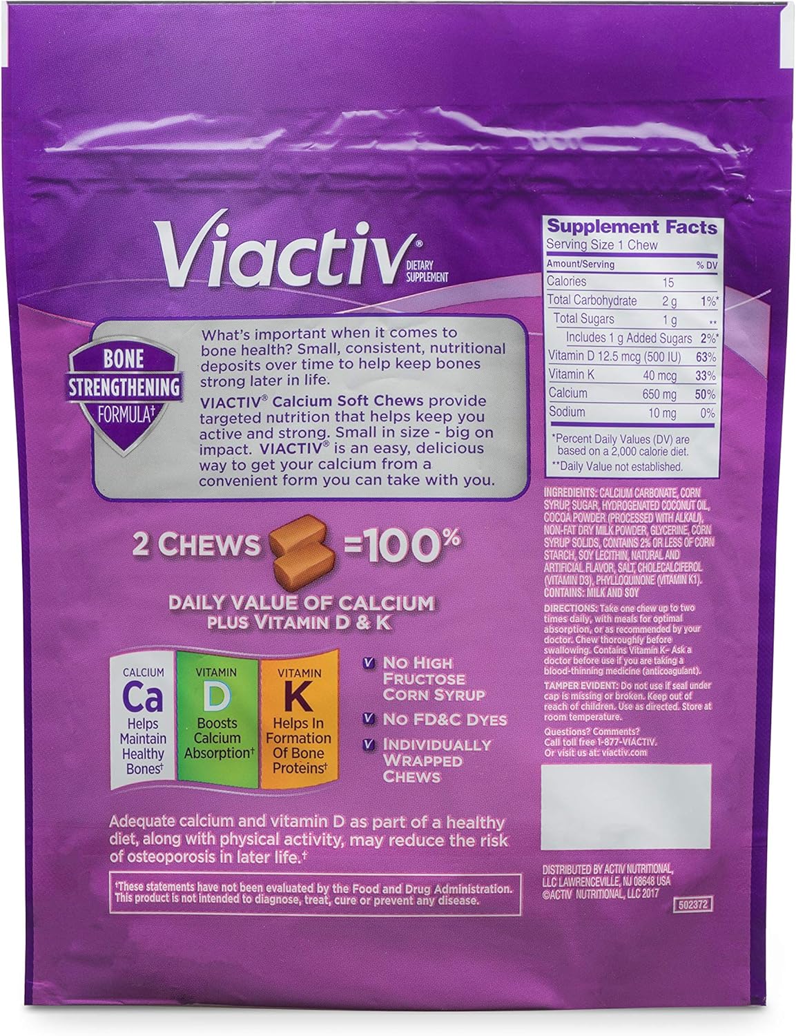 Viactiv Calcium Plus D Vitamin Chews, 180 Count: Health & Personal Care