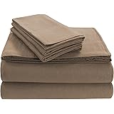 Tribeca LivingSOLFL170SSCKCA Solid 5-Ounce Flannel Extra Deep Pocket Sheet Set Cal King Cashmere, California