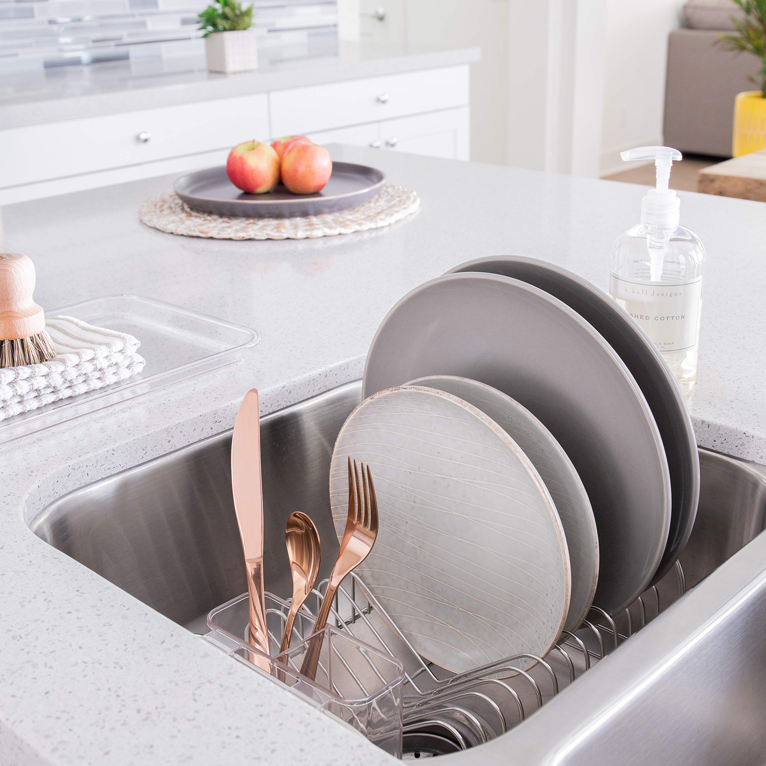 Better Houseware 3423 Compact Dish Drainer Set, Dish Rack, Drain Board