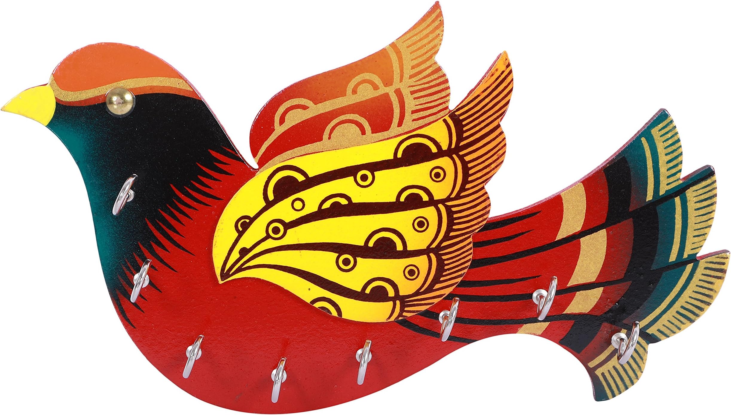 Pink Creation Wooden Bird Key Holder (18 cm x 2 cm x 30 cm)