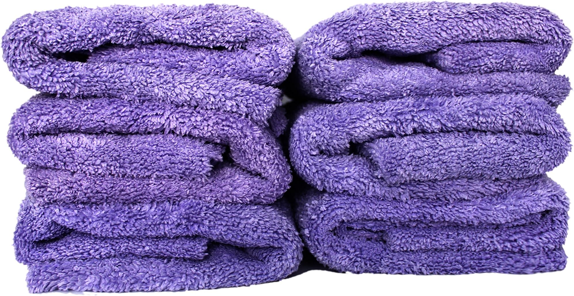 Maxshine 500GSM Ultimate Zero Crazy Edgeless Microfiber Towel for Car Detailing, Purple (40X40cm, Pack of 6pcs)