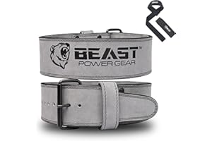 Beast Power Gear Weight Lifting Belts - Free Strap 4” Wide 10mm Thick for Weightlifting Bodybuilding Powerlifting Belt Superior Back Support Gym Belts for Men Women