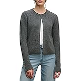 VELVET BY GRAHAM & SPENCER Women's Tina Cashmere Sweater, Medium Heather Grey, Small