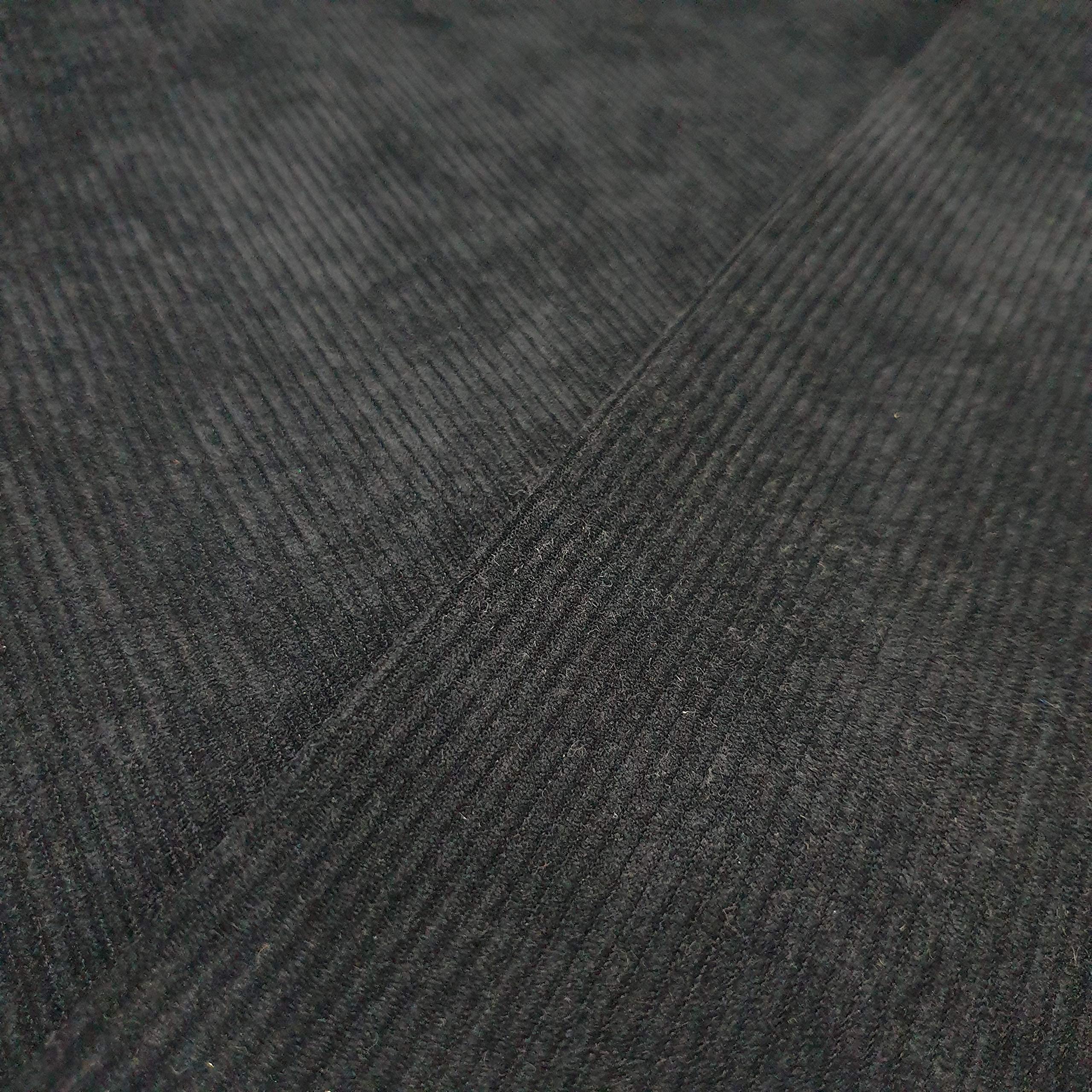 Italian 100% Cotton Cord Woven Velvet Corduroy Fabric Upholstery Dressmaking 44" Wide (Black)