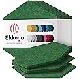 Ekkogo Acoustic Panels 12-Pack Soundproof Wall Panels 12"X10.4"X0.4" Sound Panels High Density Sound Dampening Panels - [Dark Green Hexagon]