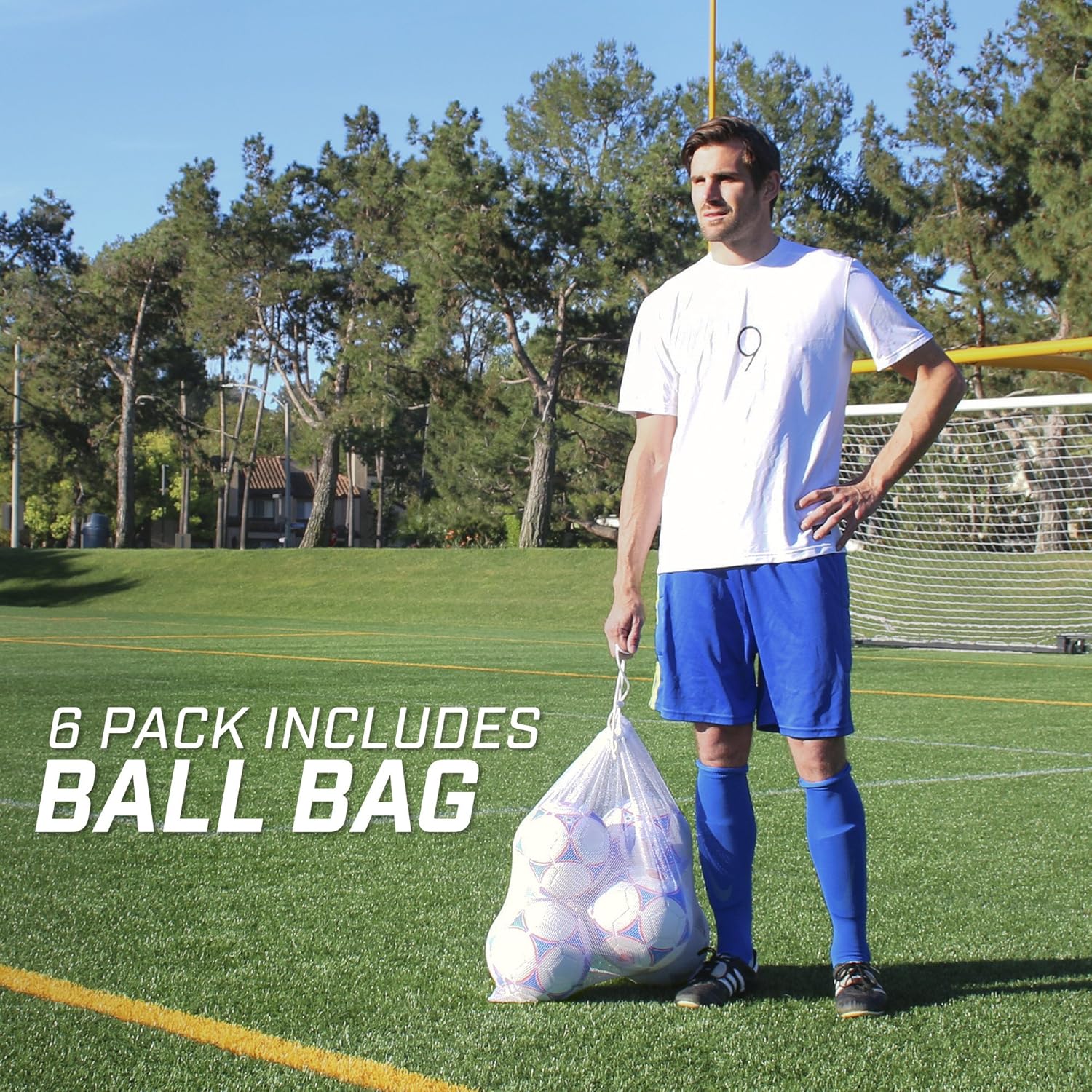 GoSports Premier Soccer Ball with Premium Pump - Available as Single Balls or 6 Packs - Choose Your Size : Sports & Outdoors