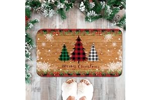 Yinhua Christmas Door Mat Outdoor Entrance Christmas Tree Decorative Front Door Mat Non Slip Washable Welcome Doormat Easy Clean Indoor Entryway Rug for Ideal Gifts 30×18in