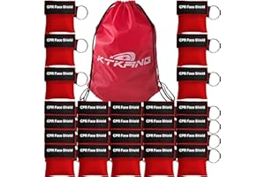 KTKANG 100pcs/lot Red CPR Barrier with Keychain CPR Face Shield for AED First Aid