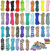 36 Colors 10ft Paracord 550 Combo kit, Paracord Bracelets Making kit - Multifunction Paracord Rope with Instruction for Making Lanyard, Dog Collar, Idea for Gift