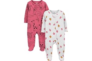 Simple Joys by Carter's Baby-Girls 2-Pack 2-Way Zip Thermal Footed Sleep and PlayBaby and Toddler Sleepers