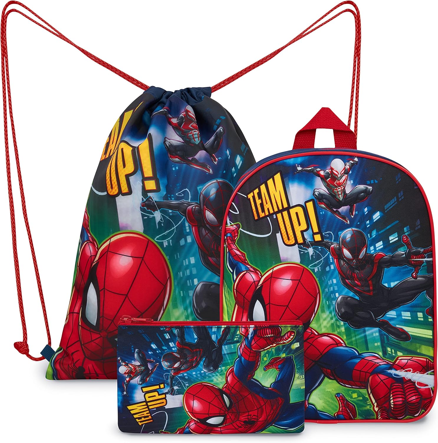Spiderman Kids Backpack, 3 Piece School Bag Set with Pencil Case