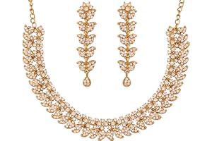 Touchstone Indian wedding jewelry set gold traditional necklaces for women statement rhinestone sets hollywood glamour style crystal stone bridal costume golden necklace