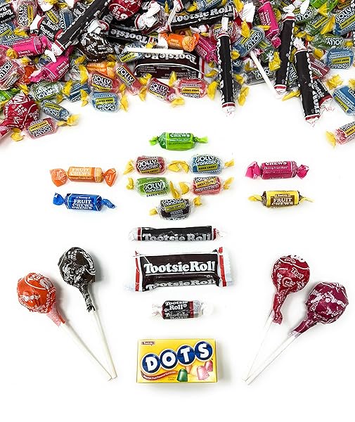 ASSORTED BULK AMERICAN CANDY 2 LB JOLLY RANCHER HARD CANDY MIX AND TOOTSIE ROLLS JUNIORS TOOTSIE SNACK BARS TOOTSIE MINI DOTS TOOTSIE POPS FRUIT ROLLS 100+ CT (32 OZ)