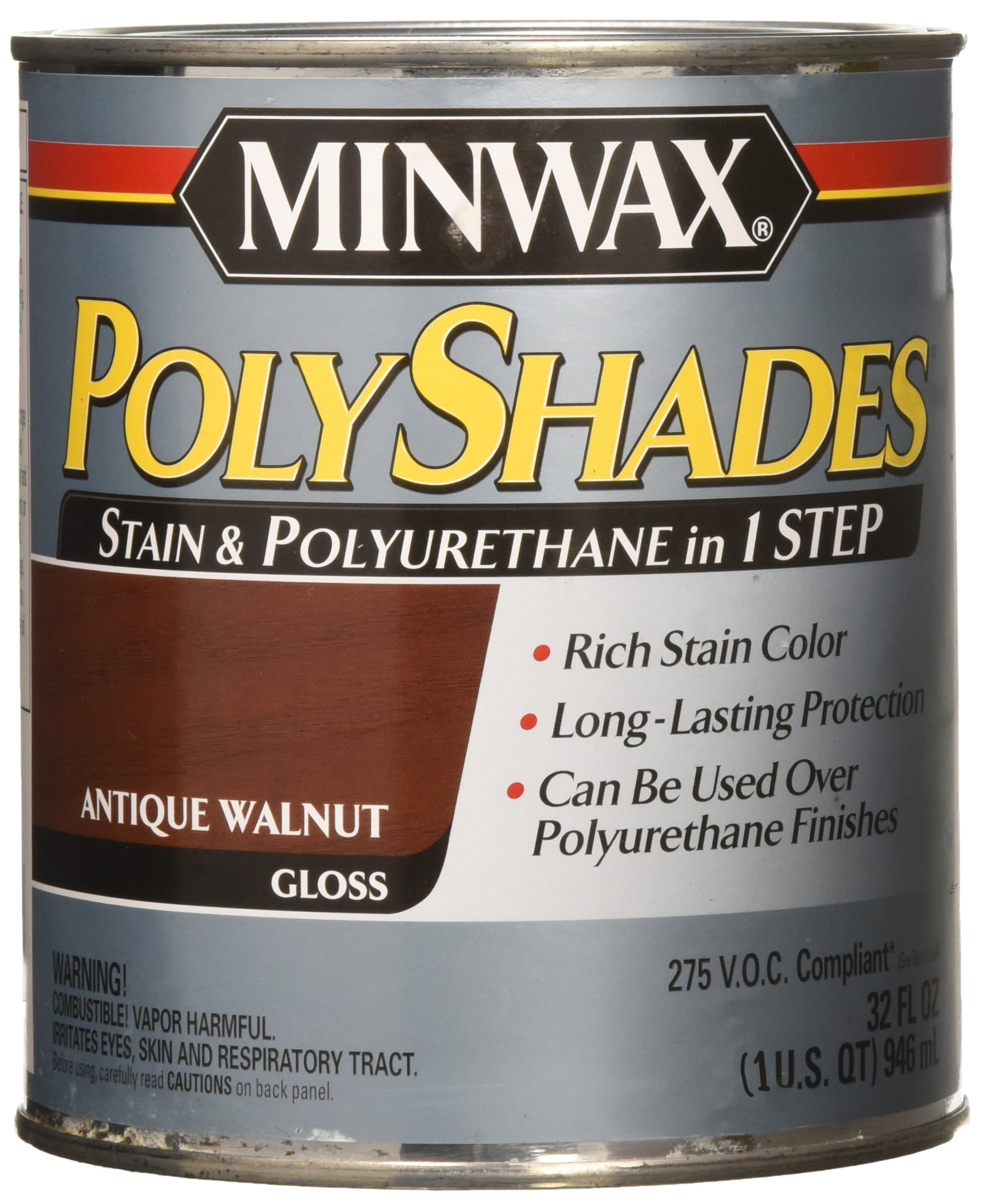 Minwax 617404444 PolyShades Stain & Polyurethane in 1 Step, quart